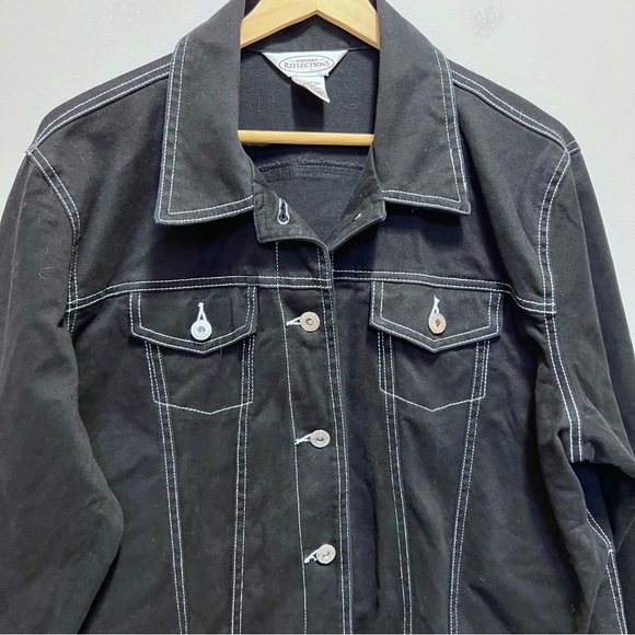 North Reflections Black Denim Jacket Size XL - Picture 2 of 6